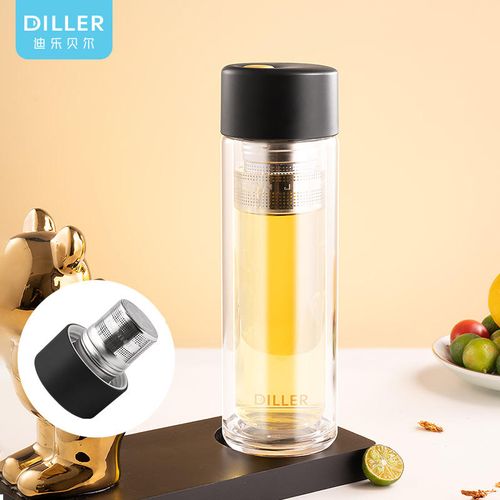 2024 New Hot Selling Double Layer Glass Cup with Anti-scald and Anti Drop Features Business Glass Cup Withtea Strainer