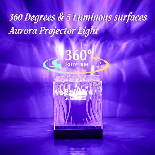 Novelty 3D RGB Night Light Ocean Wave Projector Rechargeable LED Table Lights