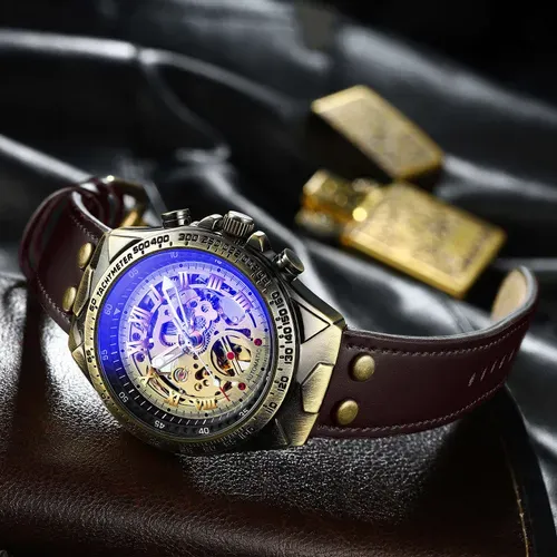 Men's Fashion Casual Bronze Automatic Mechanical Watch