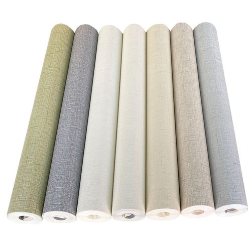 Modern linen-woven PVC wallpaper