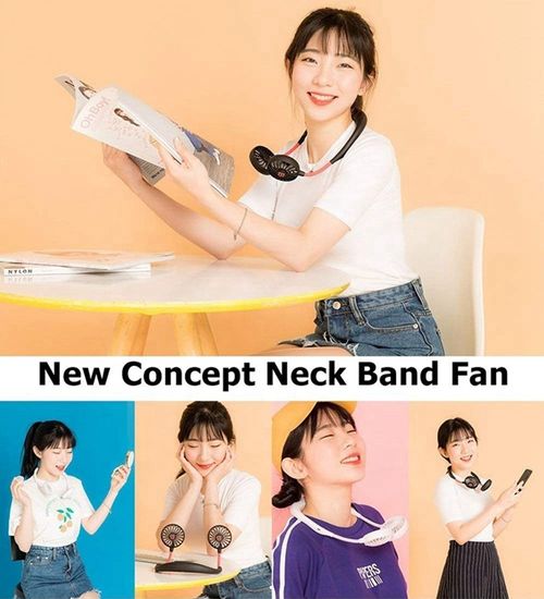 Hot Selling Summer Fan Flexible Hands-free Hanging Neck Fan, Rechargeable Electric Mini Usb Fan, Neckband Sports Fan