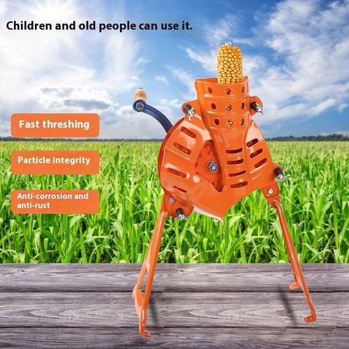 The newly developed household semi-automatic hand-cranked corn peeling machine with motor in 2025