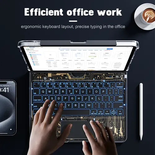 360 degree rotating housing and Bluetooth keyboard suitable for 10.9inch iPad11 inch iPad12.9inch iPad13 inch iPad