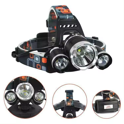 3 LED Headlamp Rechargeable 4 Modes Waterproof Headlight 1000 Lumens Head Torch Outdoor Riding Head Light