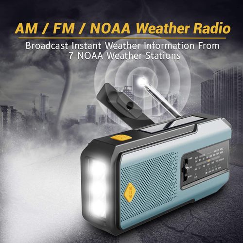 Outdoor hand-cranked multi-band radio