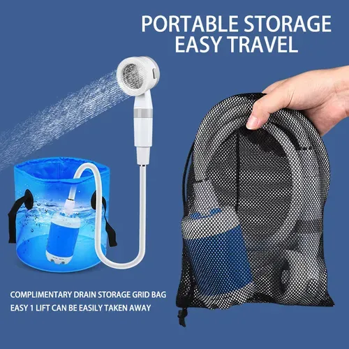 Electric self-priming portable shower