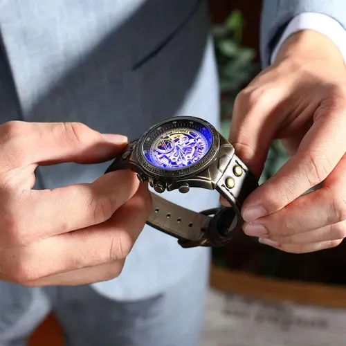 Men's Fashion Casual Bronze Automatic Mechanical Watch