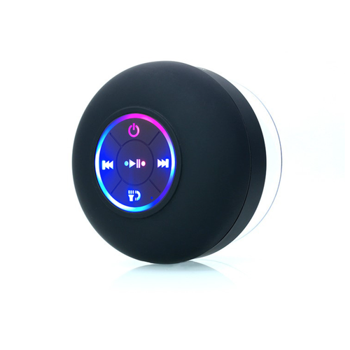 Mini waterproof Bluetooth speaker with a large suction cup and light version