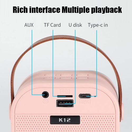 K12 wireless karaoke speaker, equipped with two microphones