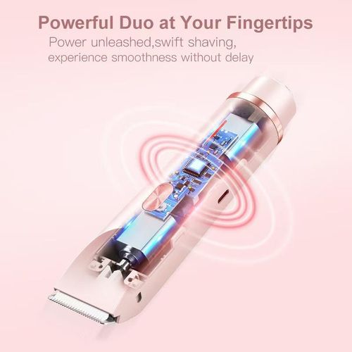 Wireless and waterproof 2 - in - 1 wet-dry electric body hair trimmer