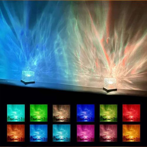 Novelty 3D RGB Night Light Ocean Wave Projector Rechargeable LED Table Lights