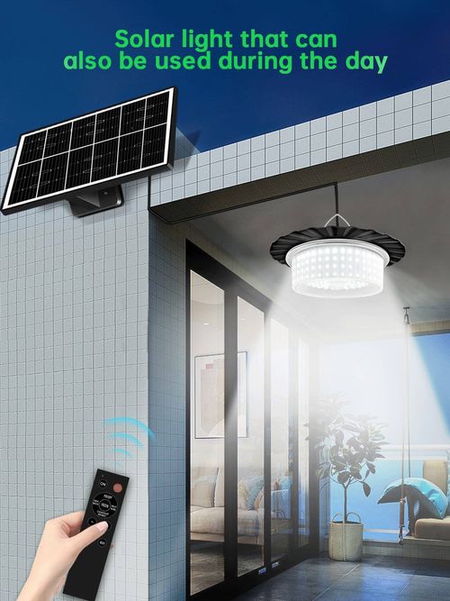 LED solar pendant lights that can be dimmed via a remote control