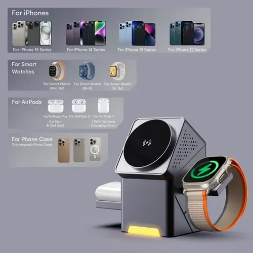 2025 new touch rotating three in one magnetic charging dock