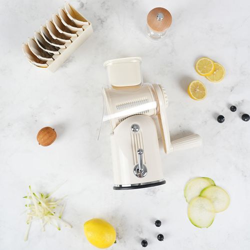 Five-in-one manual drum rotary food chopper for the kitchen