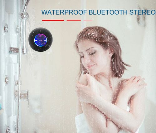 Mini waterproof Bluetooth speaker with a large suction cup and light version