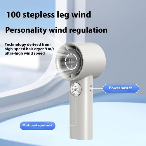 Handheld small fan with 100 - speed settings.