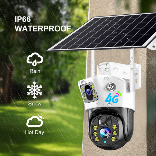 The latest 2025 ESOE V380 Pro dual - lens 4 - megapixel 4K HD outdoor solar - powered surveillance camera.