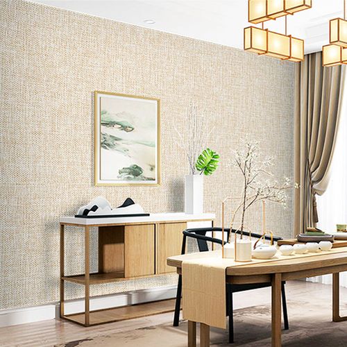 Modern linen-woven PVC wallpaper