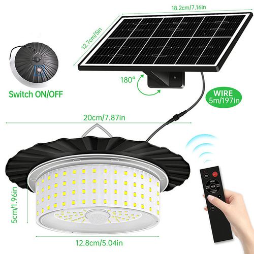 LED solar pendant lights that can be dimmed via a remote control