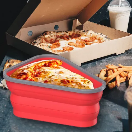 Silicone folding pizza box, reusable triangular pizza packaging box