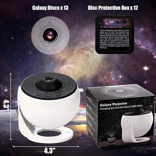 Planetarium Projector,Galaxy Star Projector With Replaceable 13 Galaxy Discs,360 Rotation Night Sky Light for Kids Adults,Decor