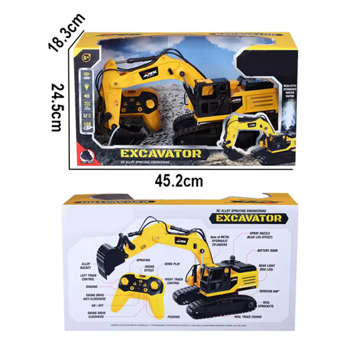 Toyhome 1:10 Children's Spray Remote Control Engineering Excavator Remote Control Truck