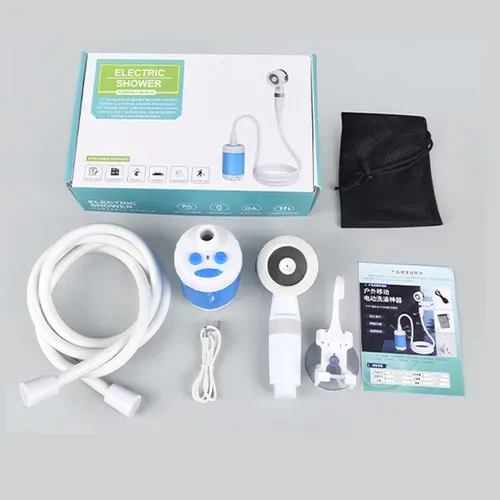 Electric self-priming portable shower