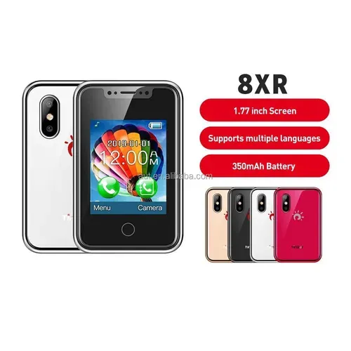 8XR MIni Phone Finger Touch Feature Phone 1.77 Inch Touch Screen Mini Mobile Phone 350mah Supports Multiple Languages