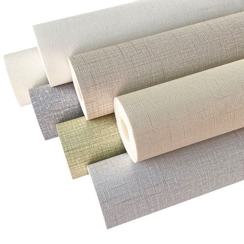 Modern linen-woven PVC wallpaper