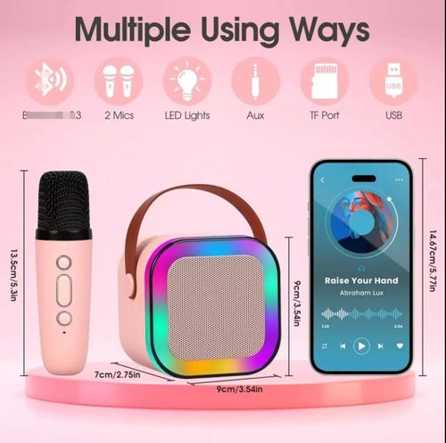 K12 wireless karaoke speaker, equipped with two microphones
