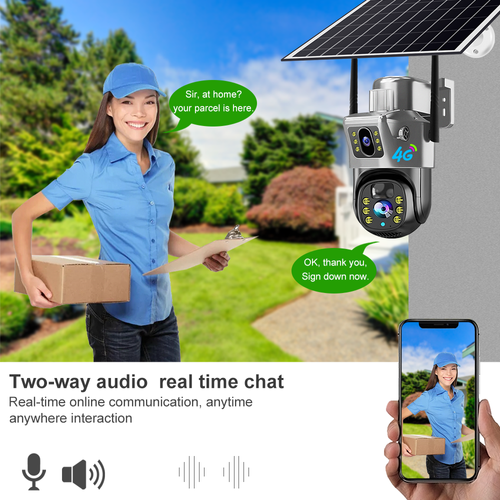 The latest 2025 ESOE V380 Pro dual - lens 4 - megapixel 4K HD outdoor solar - powered surveillance camera.