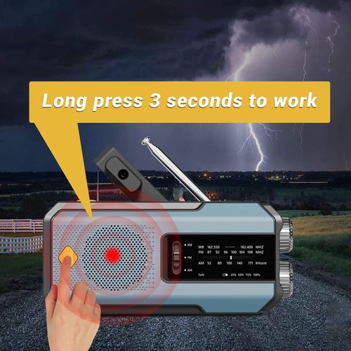 Outdoor hand-cranked multi-band radio