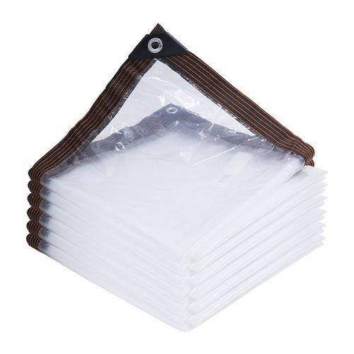 Transparent Tarpaulin with Metal Grommets, Outdoor Garden Rainproof Covering, Waterproof Clear Plastic Vinyl Tarp