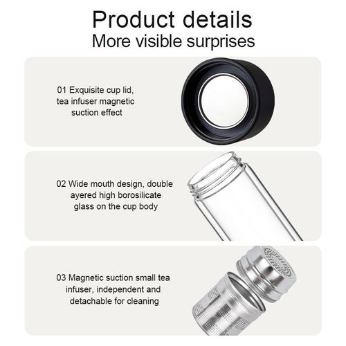 2024 New Hot Selling Double Layer Glass Cup with Anti-scald and Anti Drop Features Business Glass Cup Withtea Strainer