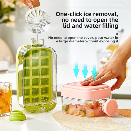 Press-type Household Plastic Ice Cube Mold Water Bottle