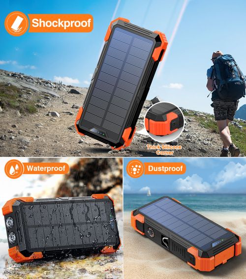 A portable power bank with an LED flashlight and the function of wireless USB charging