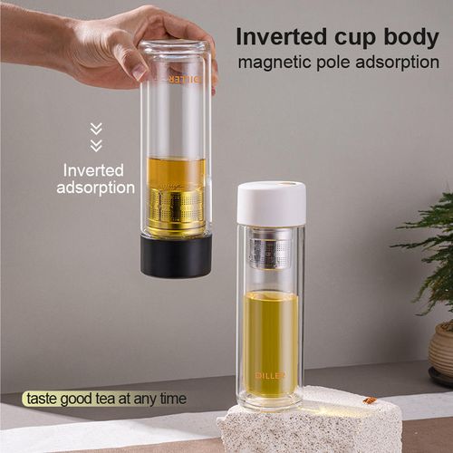 2024 New Hot Selling Double Layer Glass Cup with Anti-scald and Anti Drop Features Business Glass Cup Withtea Strainer