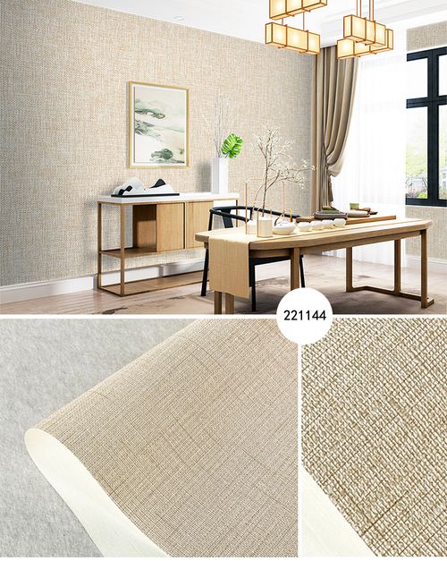Modern linen-woven PVC wallpaper