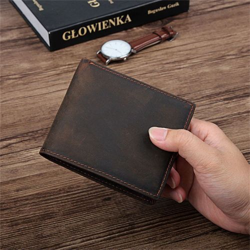 A wallet in a vintage style made of genuine leather