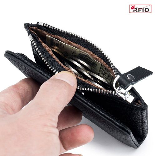 Luxury double-folded cowhide leather wallet