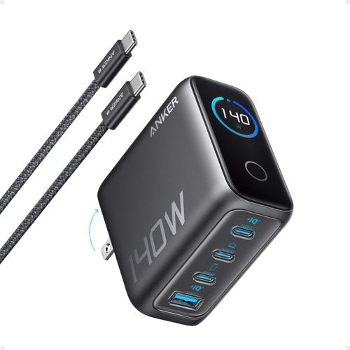 Anker Zolo Charger 140W 4 Port Multi-Device Fast Charging Advanced GAN Power Adapter Intuitive Touch Controls