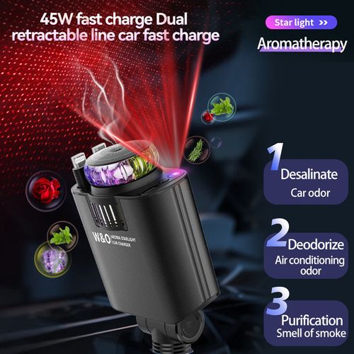 New C7 Car Aromatherapy Spray Starry Top mobile phone charger 120W Super Fast charge PD30 5-in-1