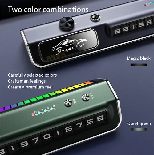 New Ai intelligent alloy car diffuser with temporary parking number card and ambient light