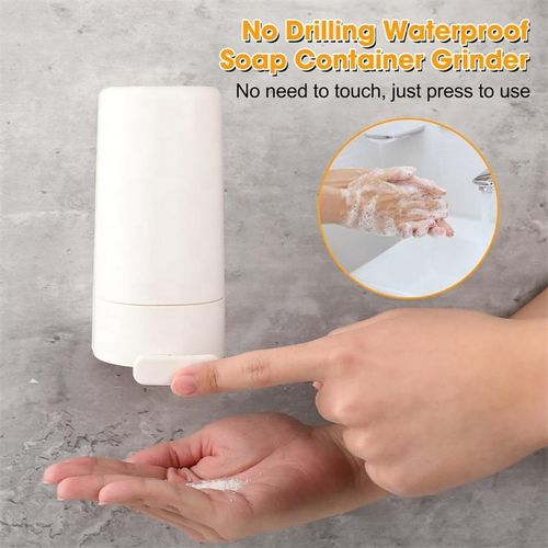 Solid wall-mounted manual soap liquid grinding dispenser for bathroom handwashing