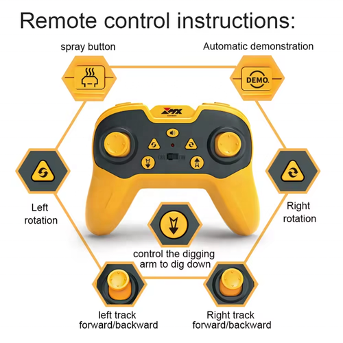 Toyhome 1:10 Children's Spray Remote Control Engineering Excavator Remote Control Truck