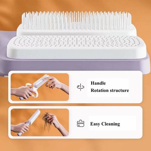 2025 Trending Self-Cleaning Hair Brush for Women 3D Air Cushion Massage Airbag Detangling Self Cleaning One-Key One-click Comb