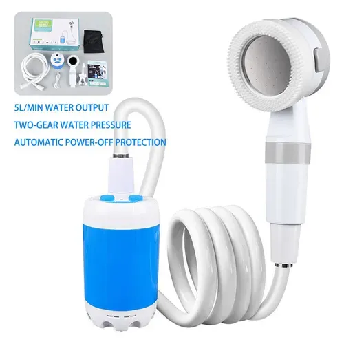 Electric self-priming portable shower