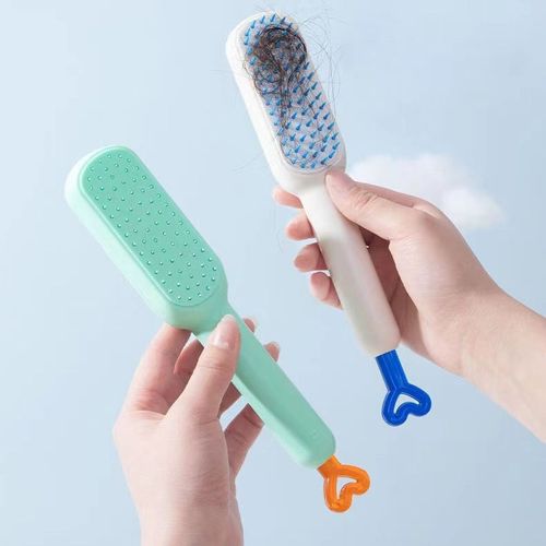 2025 Trending Self-Cleaning Hair Brush for Women 3D Air Cushion Massage Airbag Detangling Self Cleaning One-Key One-click Comb