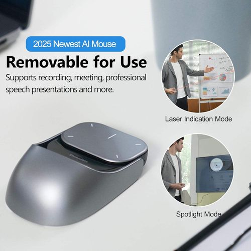 Cheerdots2 ChatGPT Wireless Mouse 2 in 1 Detachable Air Mouse Presenter Presentation Pointers Remote with Laser