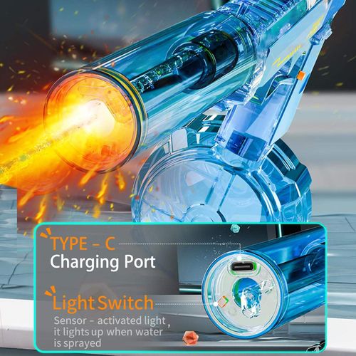 Powerful Electric Water Gun With Light-up Toys Automatic Water Squirt Gun Induction Light-Emitting Muzzle Outdoor Toys